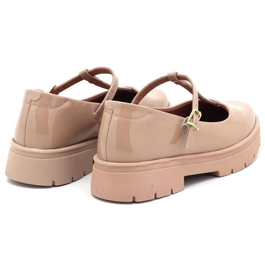 Mocassim Vizzano Verniz Tratorado Tiras Feminina 1422104 – Bege - Imagem 3