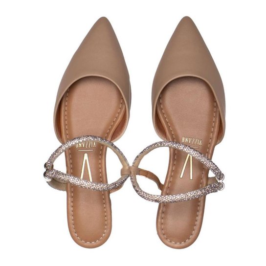 Mule Vizzano com Tiras de Strass – Bege - Imagem 4