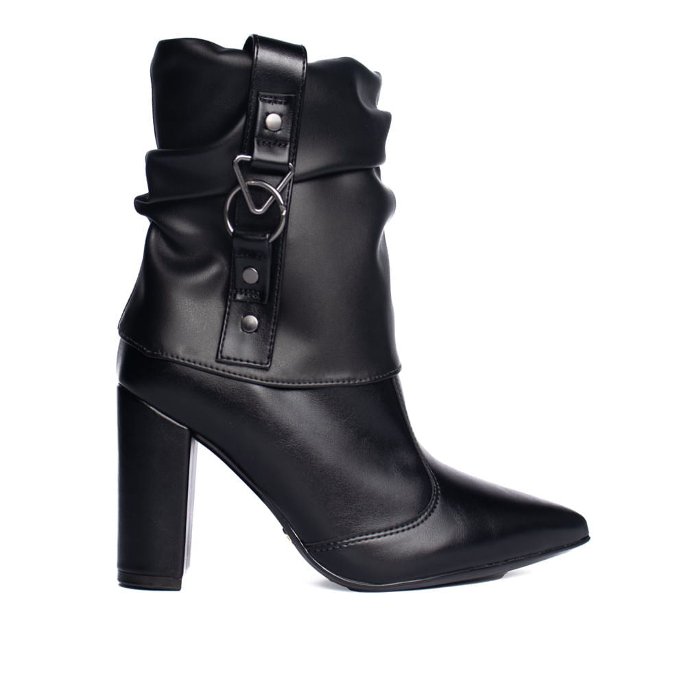 Bota Feminina Vizzano Cano Médio Franzido Preto - Imagem 5