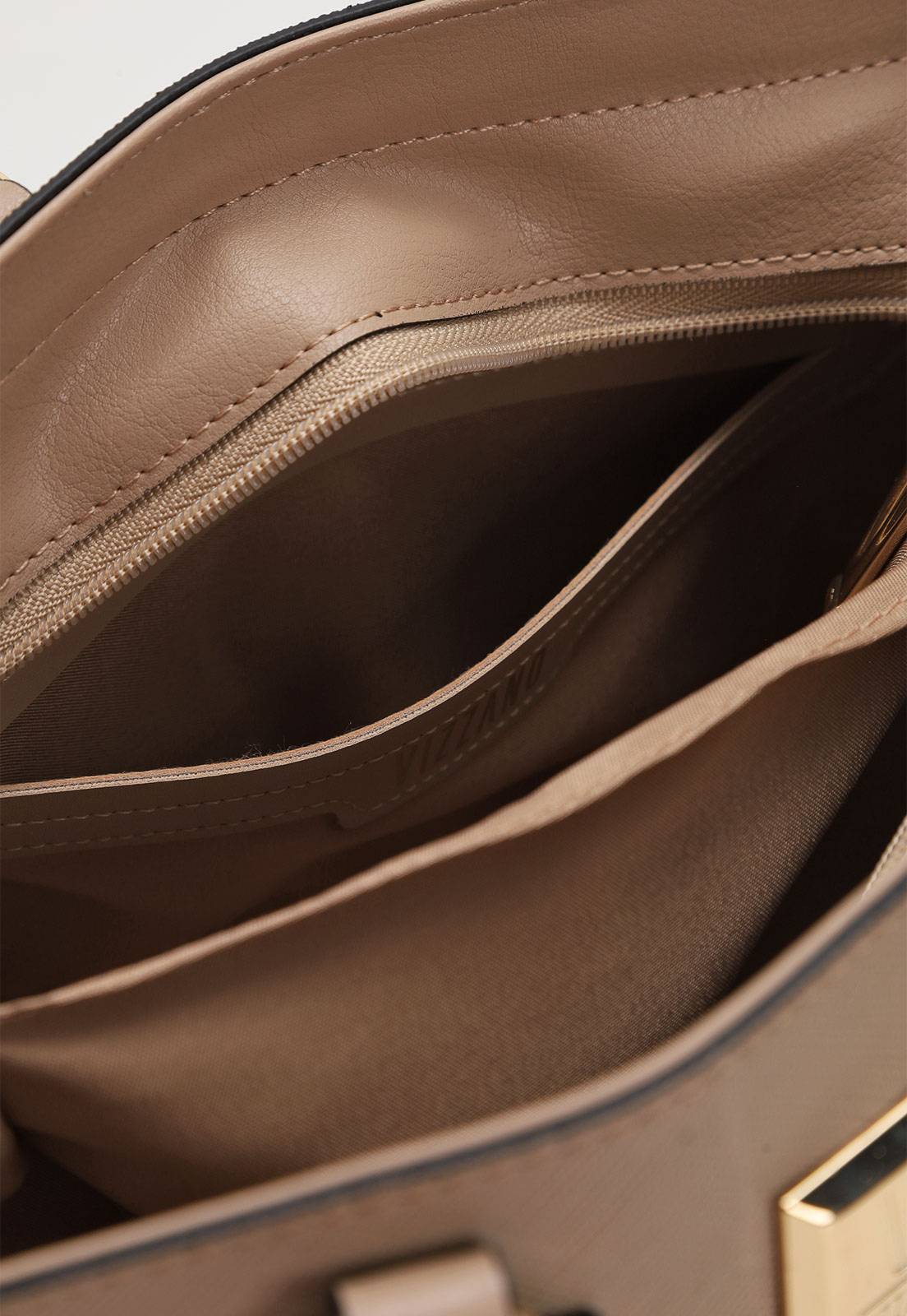 Bolsa Tiracolo Vizzano Alça Dupla Bege - Imagem 6