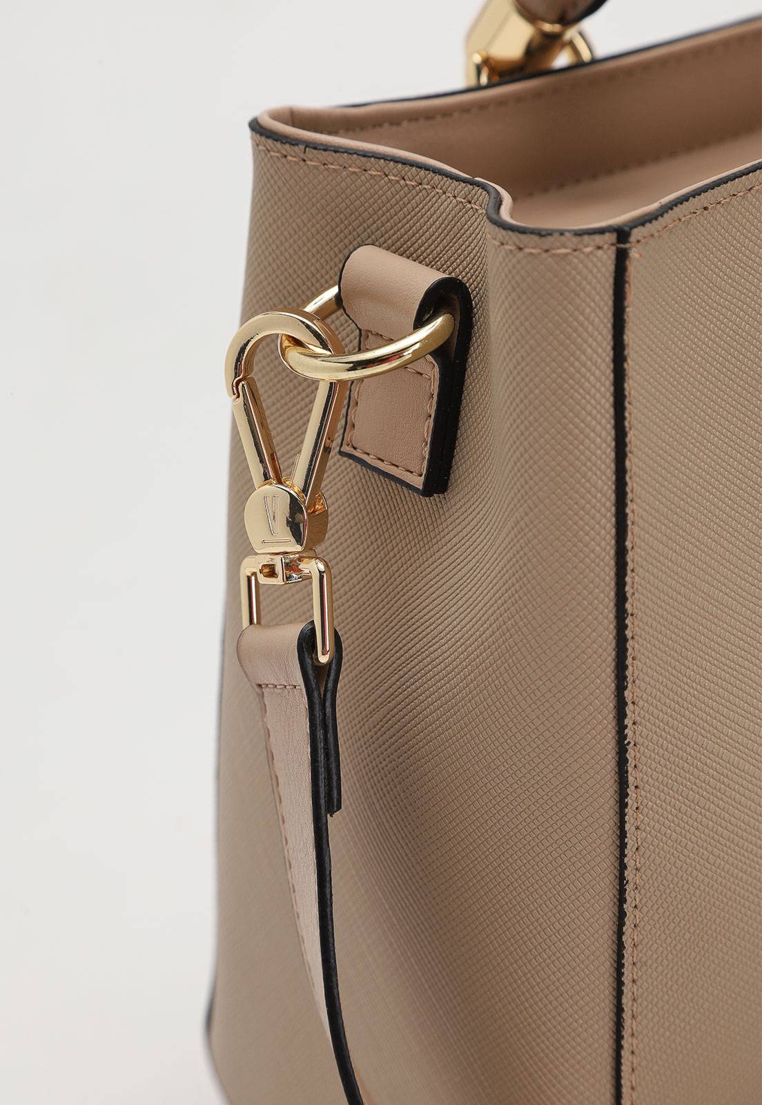 Bolsa Tiracolo Vizzano Alça Dupla Bege - Imagem 5