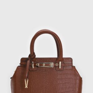 Bolsa Tiracolo Vizzano Croco Alça Dupla Marrom