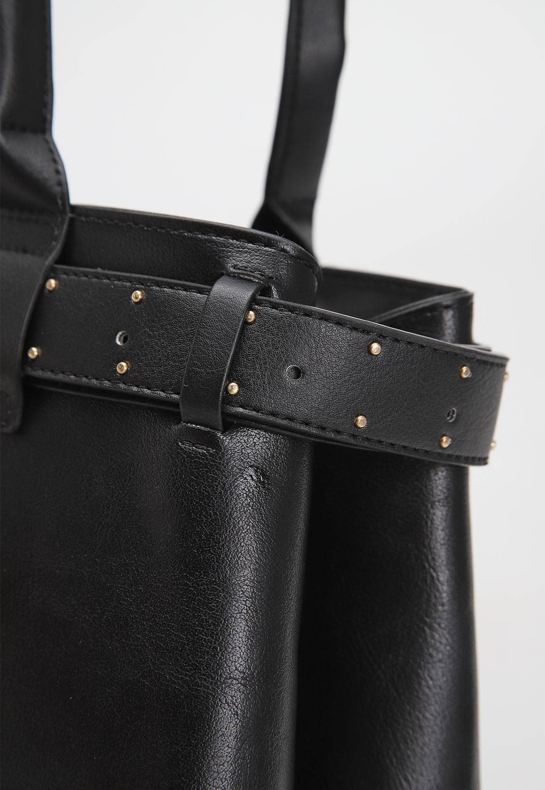 Bolsa Tiracolo Vizzano Tote Preta - Imagem 4