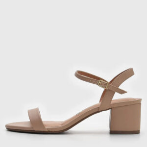 Sandália Vizzano Salto Grosso Bege