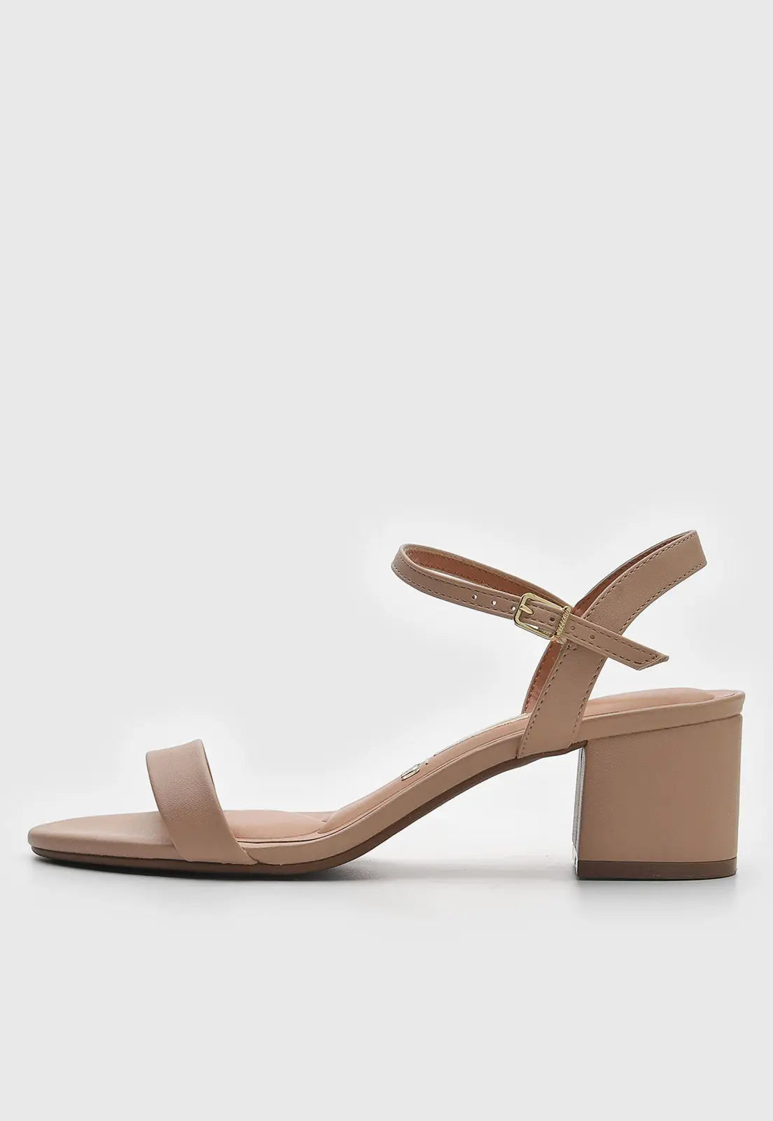 Sandália Vizzano Salto Grosso Bege