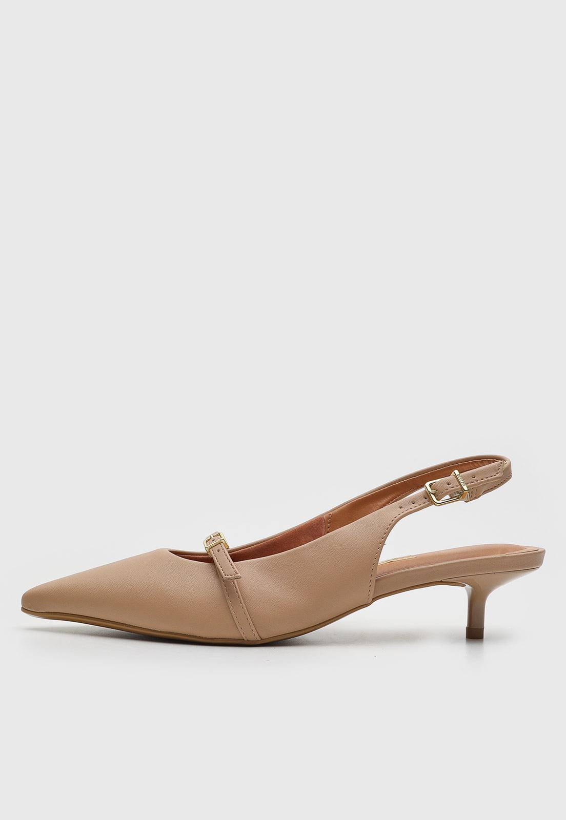 Scarpin Slingback Vizzano Recorte Bege