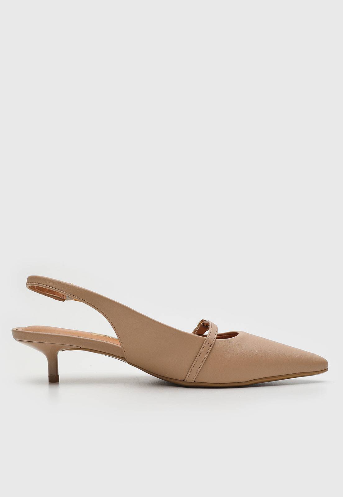 Scarpin Slingback Vizzano Recorte Bege - Imagem 2