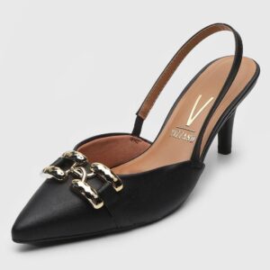 Scarpin Slingback Vizzano Salto Fino Preto