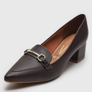 Scarpin Vizzano Salto Grosso Café | Nude